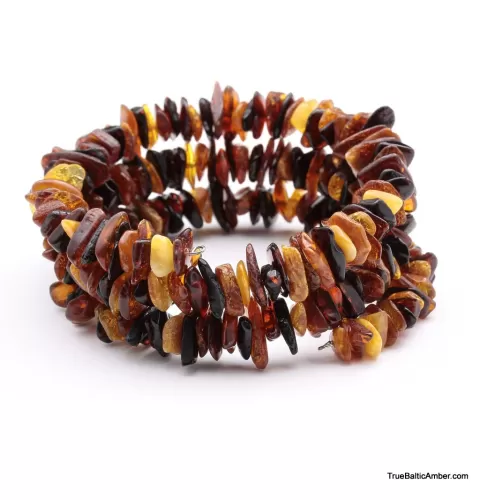 Multi Baltic amber Memory wire bracelet