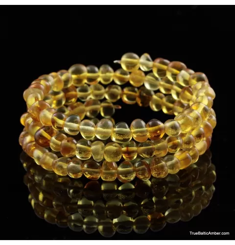 Honey BAROQUE beads Baltic amber Memory wire bracelet