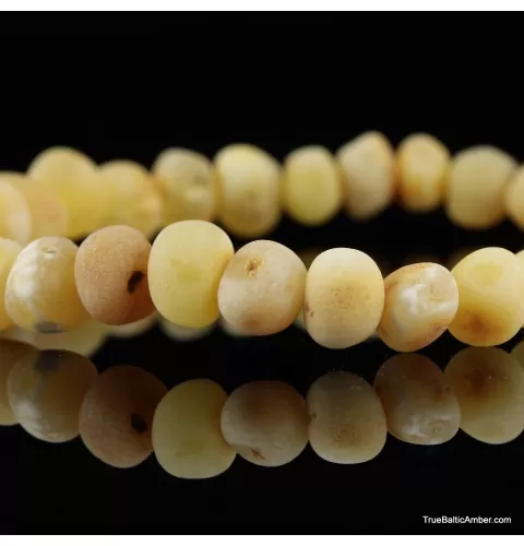 Raw Butter BAROQUE beads Baltic amber bracelet 7in