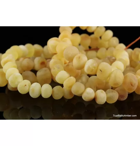 Raw Butter BAROQUE beads Baltic amber bracelet 7in