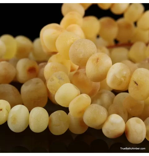 Raw Butter BAROQUE beads Baltic amber bracelet 7in