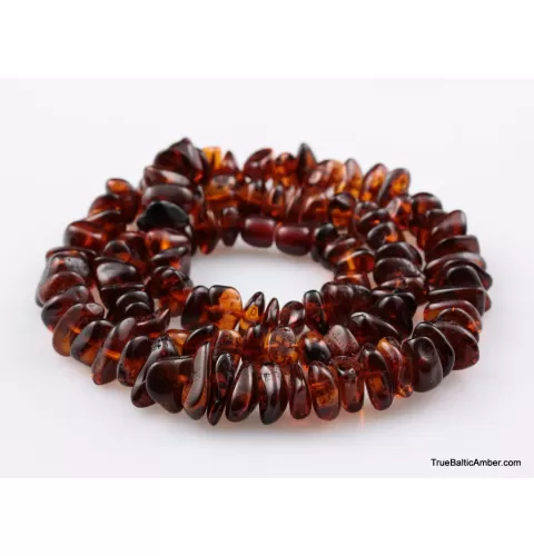 Cognac glossy nuggets Baltic amber necklace