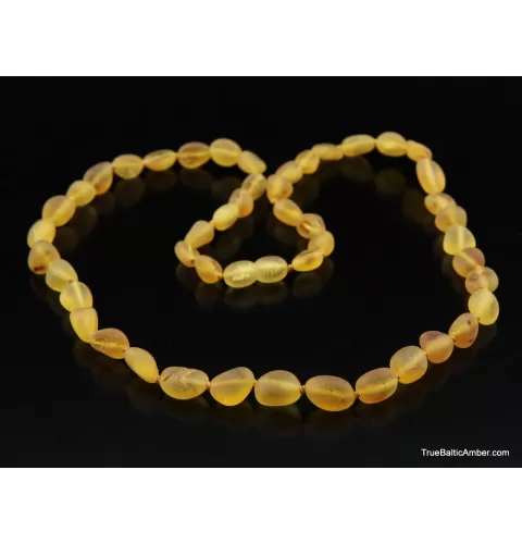 Honey Raw BEANS Baltic amber knotted necklace 19in