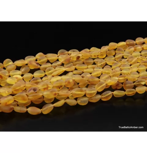 Honey Raw BEANS Baltic amber knotted necklace 19in
