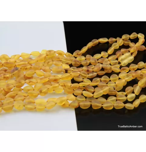 Honey Raw BEANS Baltic amber knotted necklace 19in