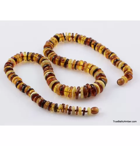 Multi BUTTONS Baltic amber necklace 22in