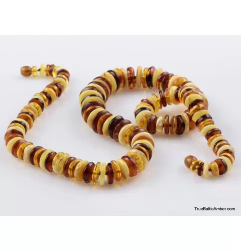 Multi BUTTONS Baltic amber necklace 25in