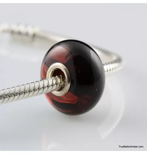 Cherry Baltic amber PANDORA style bead