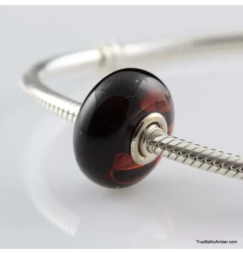 Cherry Baltic amber PANDORA style bead