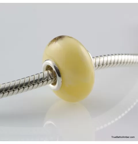 Butter Baltic amber PANDORA style bead