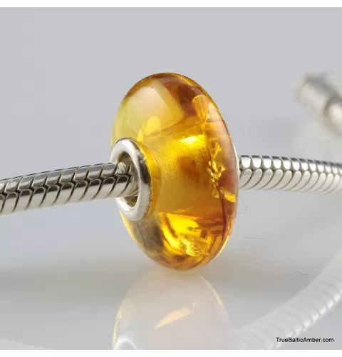 Honey Baltic amber PANDORA style bead