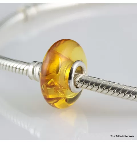 Honey Baltic amber PANDORA style bead