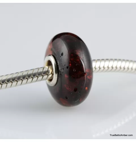 Cherry Baltic amber PANDORA style bead
