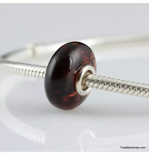 Cherry Baltic amber PANDORA style bead