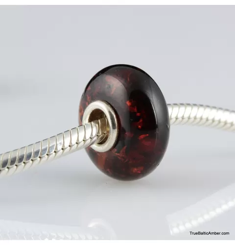 Cherry Baltic amber PANDORA style bead