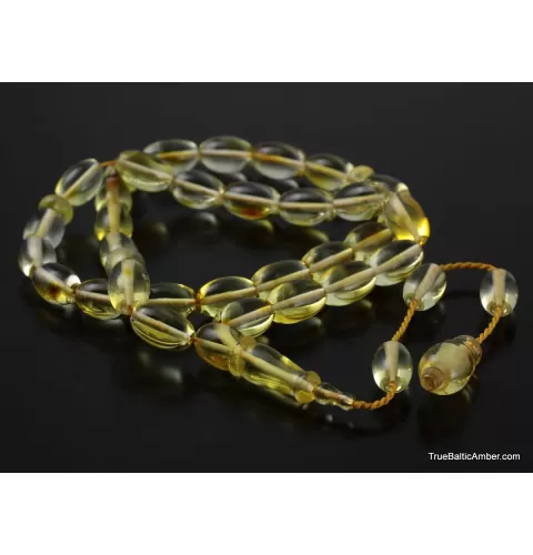 Islamic 33 Prayer OLIVE Baltic amber beads