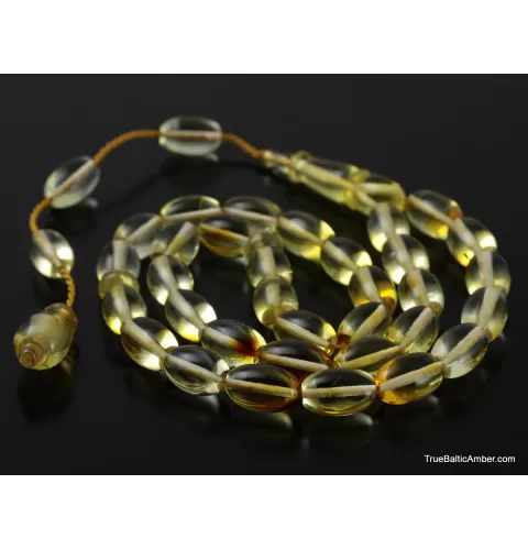 Islamic 33 Prayer OLIVE Baltic amber beads