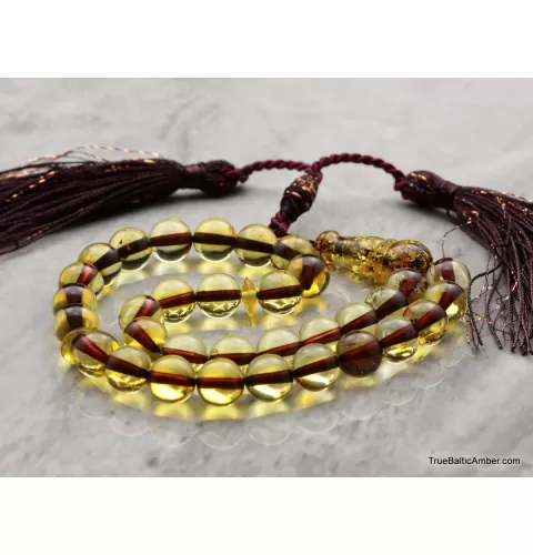 Islamic 33 Prayer ROUND Baltic amber 8MM beads