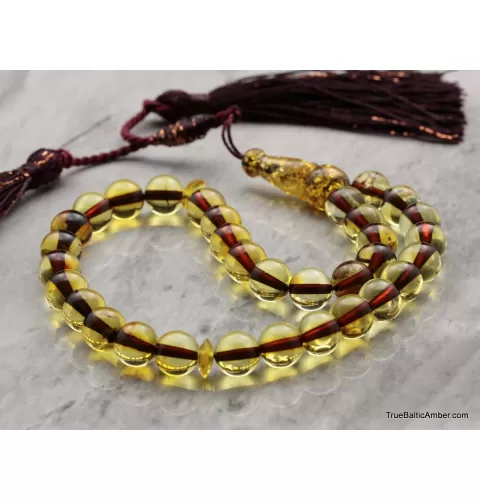 Islamic 33 Prayer ROUND Baltic amber 8MM beads