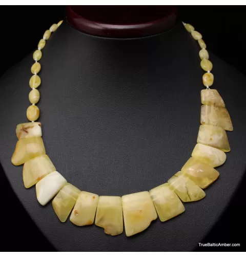 Butter pieces Baltic amber choker 18in