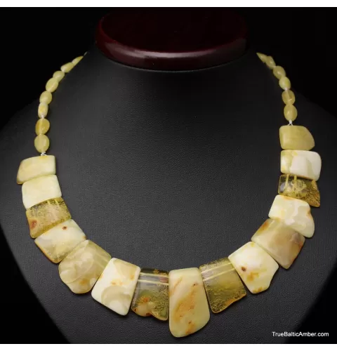 Butter pieces Baltic amber choker 18in