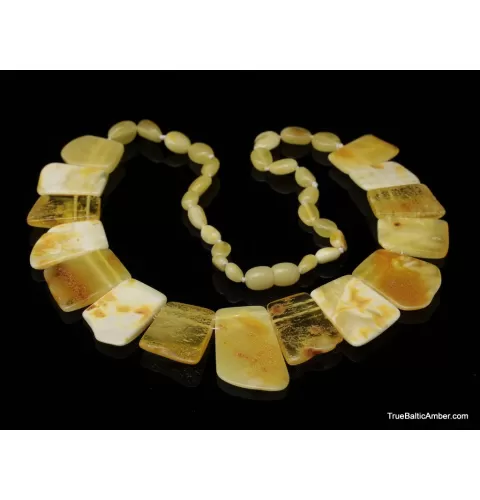 Butter pieces Baltic amber choker 18in