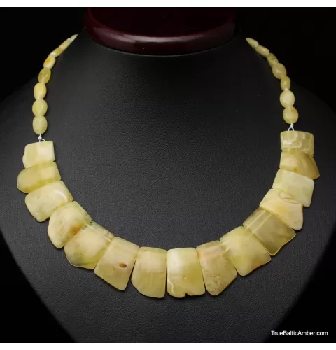 Butter pieces Baltic amber choker 18in