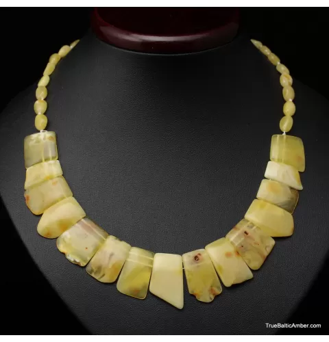 Butter pieces Baltic amber choker 18in
