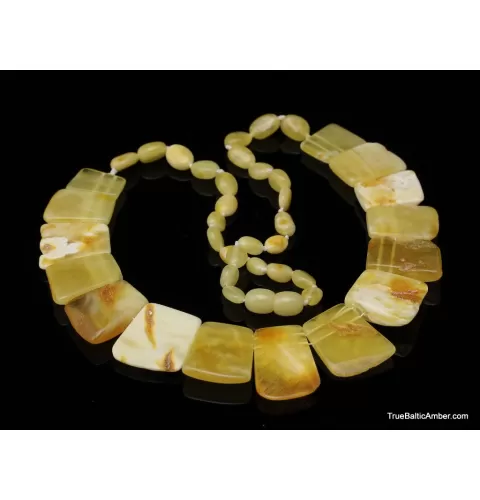 Butter pieces Baltic amber choker 18in