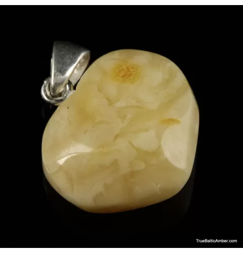 Butter Baltic amber HEART shape pendant