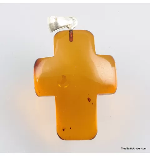 Cross shape Baltic amber pendant
