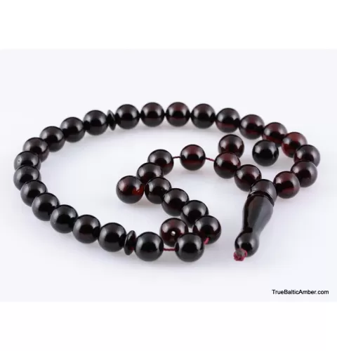 Islamic 33 Prayer ROUND Baltic amber beads rosary