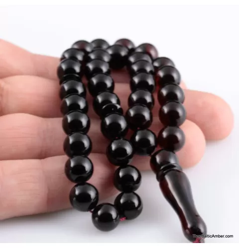 Islamic 33 Prayer ROUND Baltic amber beads rosary