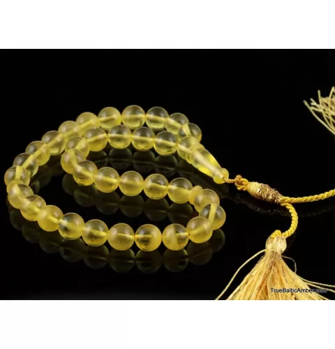 Islamic 33 Prayer Honey ROUND Baltic amber beads