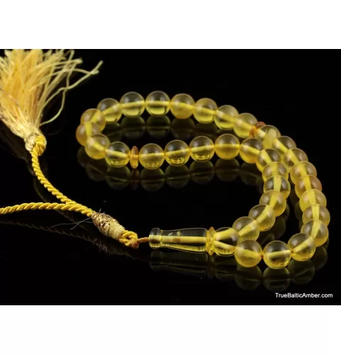Islamic 33 Prayer Honey ROUND Baltic amber beads