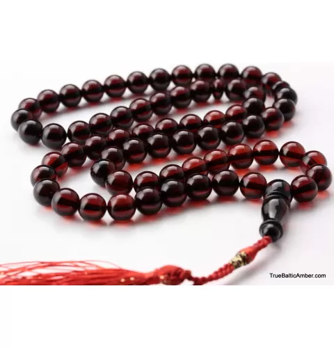 Islamic 66 Prayer ROUND Baltic amber 9MM beads rosary