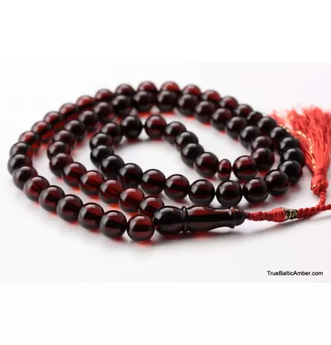 Islamic 66 Prayer ROUND Baltic amber 9MM beads rosary