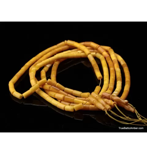 5 CYLINDER Islamic 33 Baltic amber prayer ANTIQUE beads