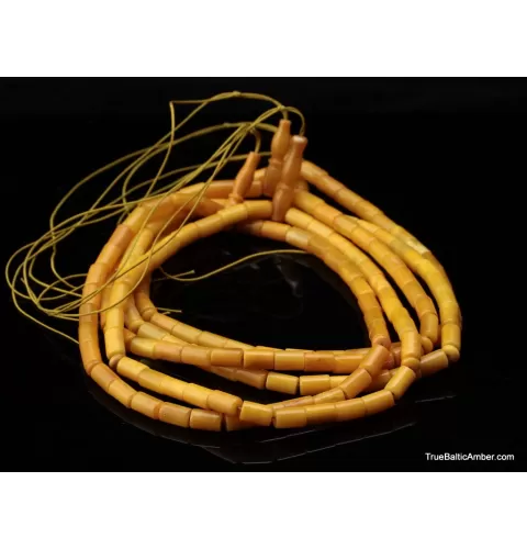 5 CYLINDER Islamic 33 Baltic amber prayer ANTIQUE beads