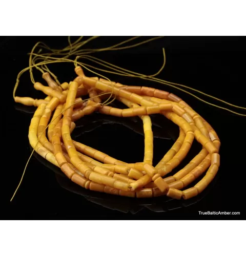 6 CYLINDER Islamic 33 Baltic amber prayer ANTIQUE beads