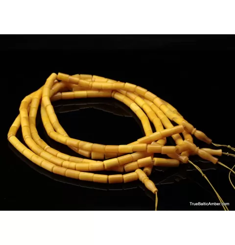 5 CYLINDER Islamic 33 Baltic amber prayer ANTIQUE beads
