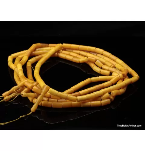 5 CYLINDER Islamic 33 Baltic amber prayer ANTIQUE beads