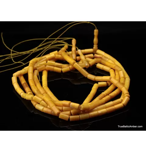 5 CYLINDER Islamic 33 Baltic amber prayer ANTIQUE beads