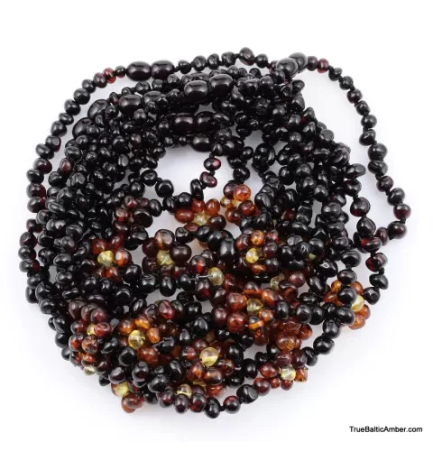 10 Flower BAROQUE Baby teething Baltic amber necklaces