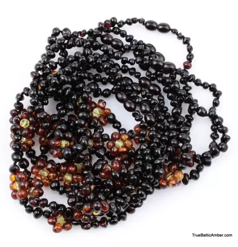 10 Flower BAROQUE Baby teething Baltic amber necklaces