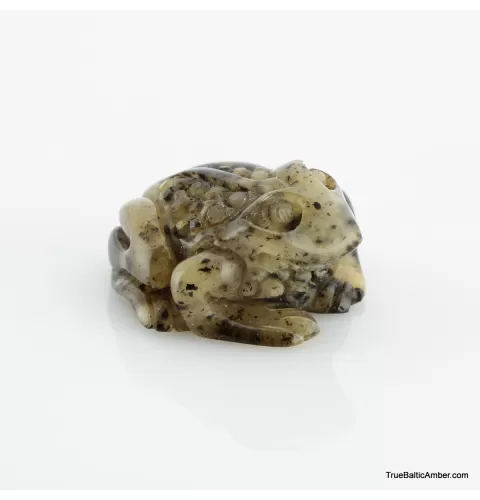 Carved Genuine BALTIC AMBER - Frog