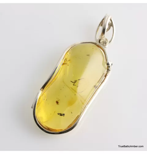 Baltic amber silver pendant w insect inclusion 9g