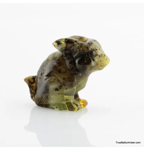 Carved Genuine BALTIC AMBER - Rabbit