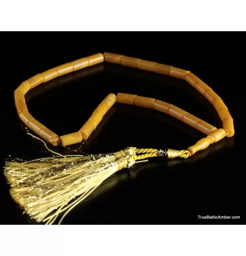 Islamic 33 CYLINDER Baltic amber prayer ANTIQUE beads