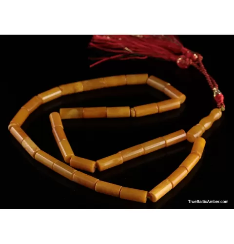 Islamic 33 CYLINDER Baltic amber prayer ANTIQUE beads